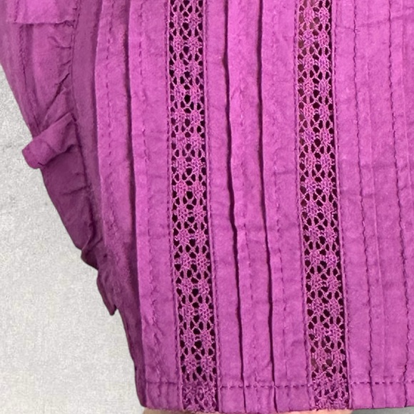 Sezane Lexy Blouse Size 38 French US 6 Square Neck Lace Frill Organic Cotton Top - Picture 9 of 15